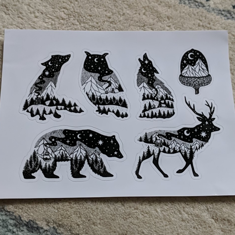 New starry Night Animal Decal Stickers
